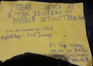 'There should be a tape recording of myself in this treasure'