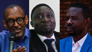 From left to right: Paul Kagame, Frank Habineza and Philippe Mpayimana