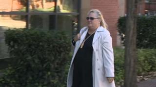 Julie Sayles arriving at court