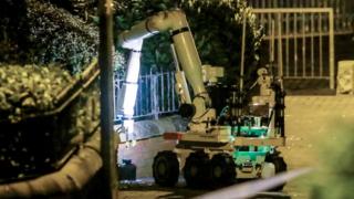 Robot removes bomb from outside Holy Cross primary school, Belfast