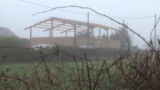 Farm shed which Petyo Hristanov and Millen Dimov fell from