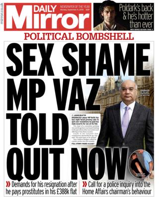 Daily Mirror front page
