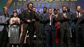 Stars of Avengers: Infinity War appearing on stage before its premiere