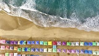 Vista aérea de una playa de Acapulco (México)