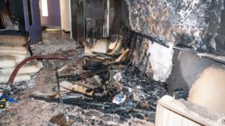 The fire damage