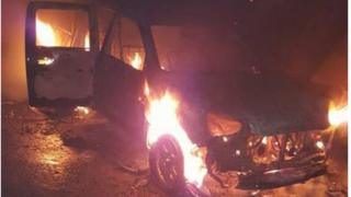 Burning car