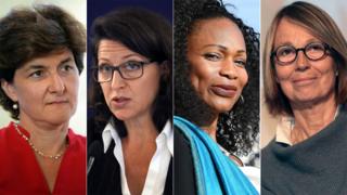 Soldan sağa: Sylvie Goulard (Savunma Bakanı); Agnès Buzyn (Sağlık); Laura Flessel (Spor); Françoise Nyssen (Kültür)