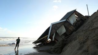 House swept into the sea