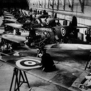 The Spitfire production line at the Vickers Supermarine Works in Southampton