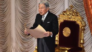 今年1月に国会開会式でお言葉を述べる天皇陛下。