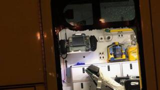 Damaged ambulance