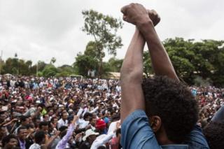 Abanyagihugu bo mu bwoko bw'aba Oromo ari nabwo bunini mu gihugu, nibo baja imbere muri iyo myiyerekano