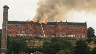 Fire at the former St Kevin's Hospital in Shanakiel