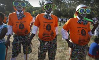 Supporters of the Orange Democratic Movement (ODM) led by Raila Odinga, who is also the leader of Kenya's opposition coalition the National Super Alliance party (NASA) and its presidential candidate, look on during a rally held in Nairobi, Kenya, 7 July 2017