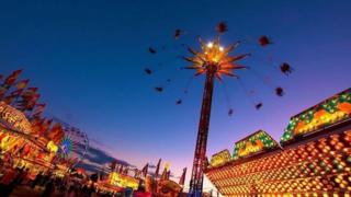 Fairground at night