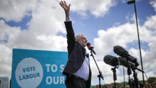 Jeremy Corbyn, addressing a crowd