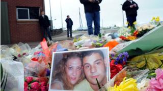 floral tributes outside massereene barracks march 2009