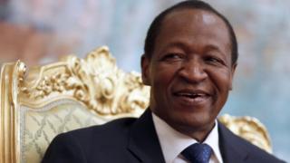 Blaise Compaoré, en sourire, le 13 janvier 2013 à Ouagadougou au palais présidentiel