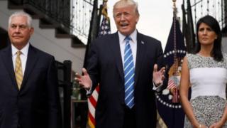 Shugaba Donald Trump a tsakiya