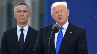 Jens Stoltenberg y Donald Trump