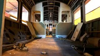 A rail vehicle under going refurbishment work was damaged