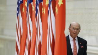 Commerce Secretary Wilbur Ross arrives at a state dinner at the Great Hall of the People on November 9, 2017 in Beijing, China