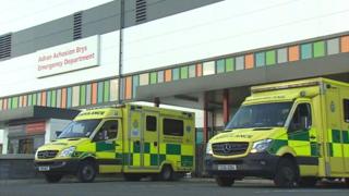 Ambulances at Glan Clwyd Hospital