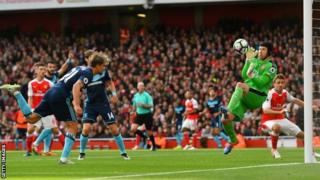 Petr Cech akuramo igitego cya Gaston Ramirez