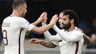 محمد صلاح ورفاقه في نادي روما
