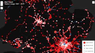 Interactive rail map screenshot