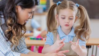 Girl counting