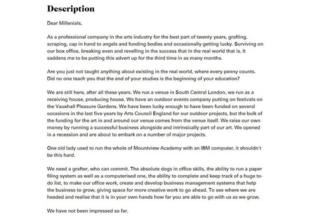 Job advert