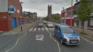Newtownards Road Belvoir Street pelican crossing