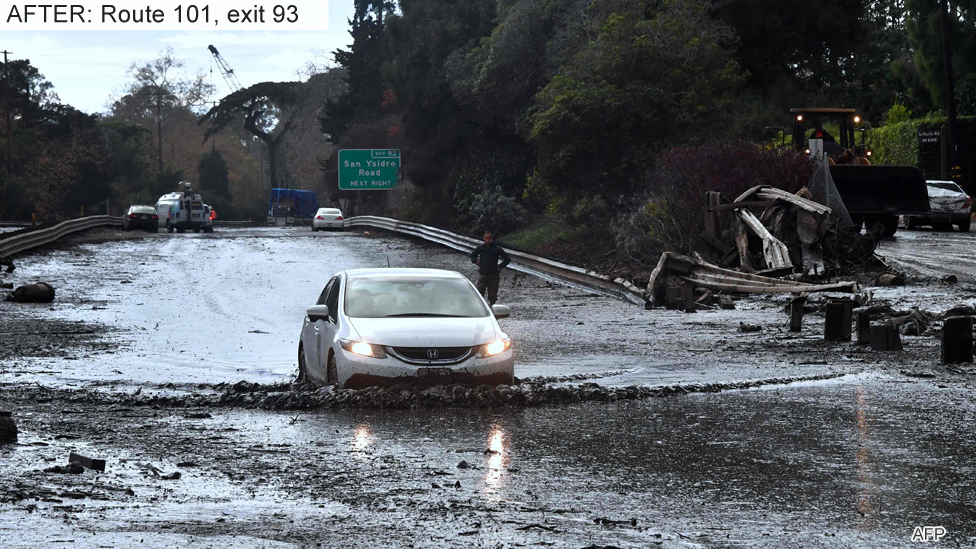 Route 101, after the mudslides