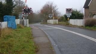 Level crossing on the Marston Road, looking south back toward Lidlington