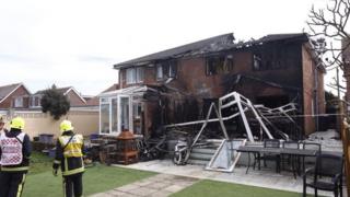 Aftermath of fire in Southwood Road