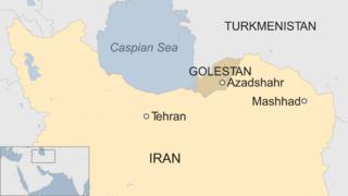A map showing Golestan in Iran