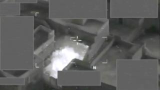 Cockpit footage of an RAF air strike on an IS artillery position in Mosul