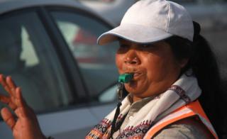 Ms Francis managing traffic