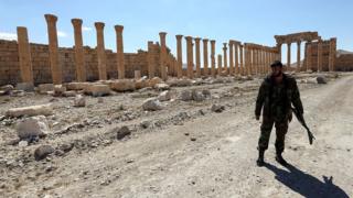 Syrian soldier in Palmyra, March 2016