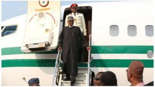 President Buhari has landed