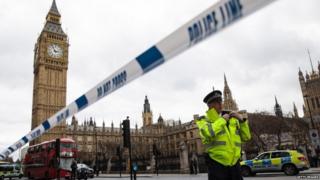 Police officer in Parliament Square