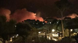 Wildfires burn in France