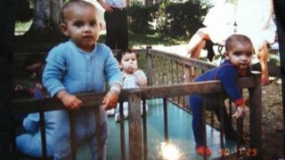 Adi (on the left) and another child at the orphanage