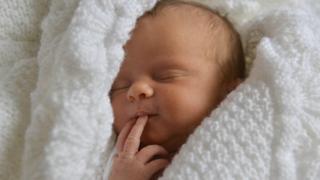 Baby sucking fingers