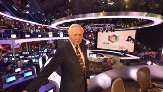 David Dimbleby presenting the BBC's 2015 general election programme