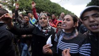 Une manifestation contre le chômage en Tunisie (photo d'archives)