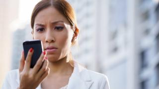 woman with phone