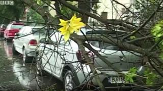 Последствия урагана в Румынии