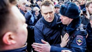 Alexei Navalny detained on Sunday